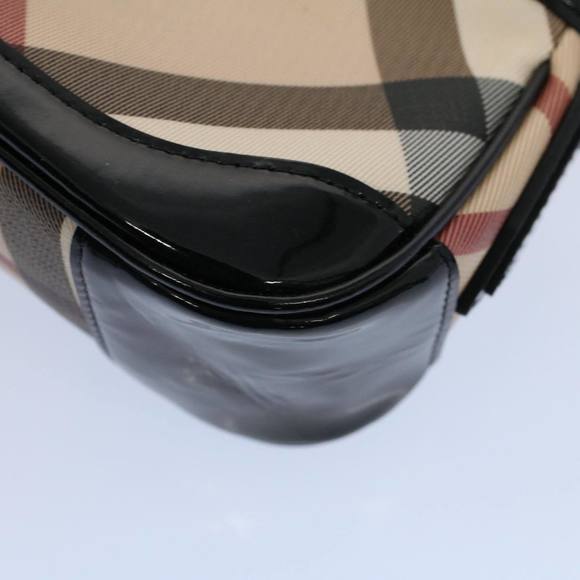 BURBERRY Nova Check Shoulder Bag PVC Leather Beige Auth 56686 - Picture 9 of 16